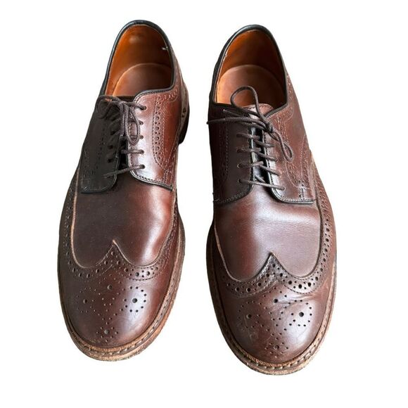 Allen Edmonds Mens Alumnus Wingtip Oxfords Leather Brown 9.5 - Picture 2 of 9